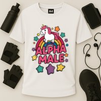 Alpha Male Unicorn Funny Embarrassing Joke Ironic Performance Shirt