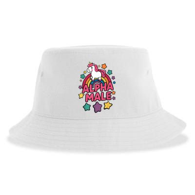 Alpha Male Unicorn Funny Embarrassing Joke Ironic Sustainable Bucket Hat