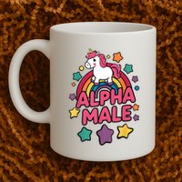 Alpha Male Unicorn Funny Embarrassing Joke Ironic Mug