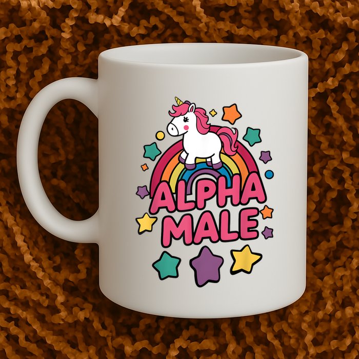 Alpha Male Unicorn Funny Embarrassing Joke Ironic Mug