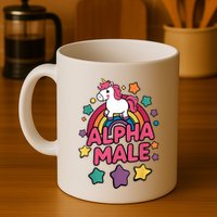 Alpha Male Unicorn Funny Embarrassing Joke Ironic Mug