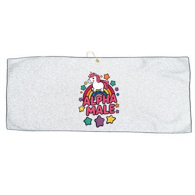 Alpha Male Unicorn Funny Embarrassing Joke Ironic Large Microfiber Waffle Golf Towel