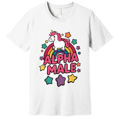 Alpha Male Unicorn Funny Embarrassing Joke Ironic Premium T-Shirt