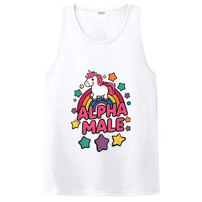 Alpha Male Unicorn Funny Embarrassing Joke Ironic PosiCharge Competitor Tank