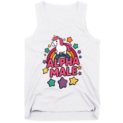 Alpha Male Unicorn Funny Embarrassing Joke Ironic Tank Top