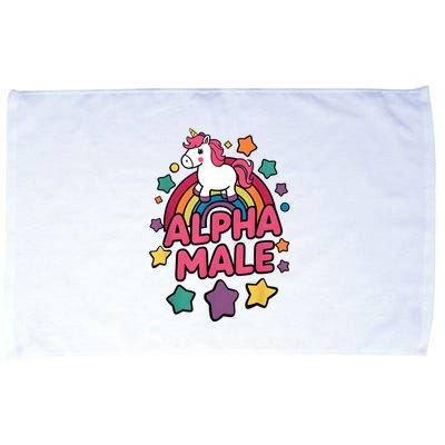 Alpha Male Unicorn Funny Embarrassing Joke Ironic Microfiber Hand Towel
