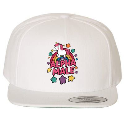 Alpha Male Unicorn Funny Embarrassing Joke Ironic Wool Snapback Cap