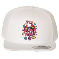Alpha Male Unicorn Funny Embarrassing Joke Ironic Wool Snapback Cap