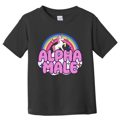 Alpha Male Unicorn Funny Sarcastic Ironic Weird Toddler T-Shirt