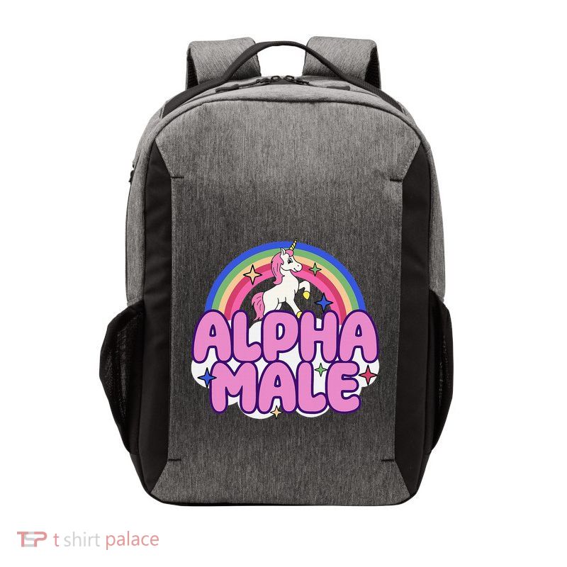 Alpha Male Unicorn Funny Sarcastic Ironic Weird Vector Backpack