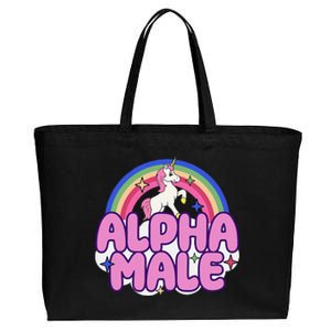 Alpha Male Unicorn Funny Sarcastic Ironic Weird Cotton Canvas Jumbo Tote