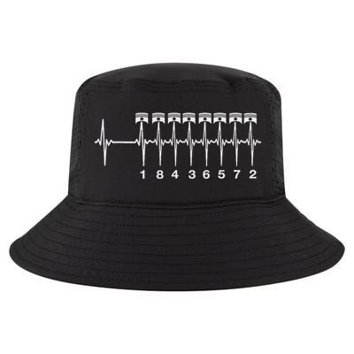 American Muscle V 8 Car Engine 18436572 Heart Beat Ecg Cool Comfort Performance Bucket Hat
