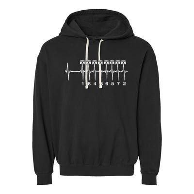 American Muscle V 8 Car Engine 18436572 Heart Beat Ecg Garment-Dyed Fleece Hoodie