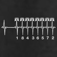 American Muscle V 8 Car Engine 18436572 Heart Beat Ecg 7 Panel Mesh Trucker Snapback Hat