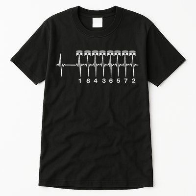 American Muscle V 8 Car Engine 18436572 Heart Beat Ecg Tall T-Shirt
