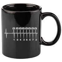 American Muscle V 8 Car Engine 18436572 Heart Beat Ecg 11oz C Handle Ceramic Mug