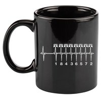 American Muscle V 8 Car Engine 18436572 Heart Beat Ecg 11oz C Handle Ceramic Mug