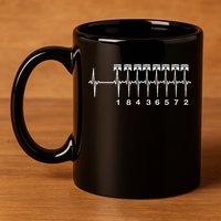 American Muscle V 8 Car Engine 18436572 Heart Beat Ecg 11oz C Handle Ceramic Mug