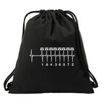 American Muscle V 8 Car Engine 18436572 Heart Beat Ecg Drawstring Bag