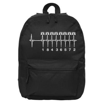 American Muscle V 8 Car Engine 18436572 Heart Beat Ecg 16 in Basic Backpack