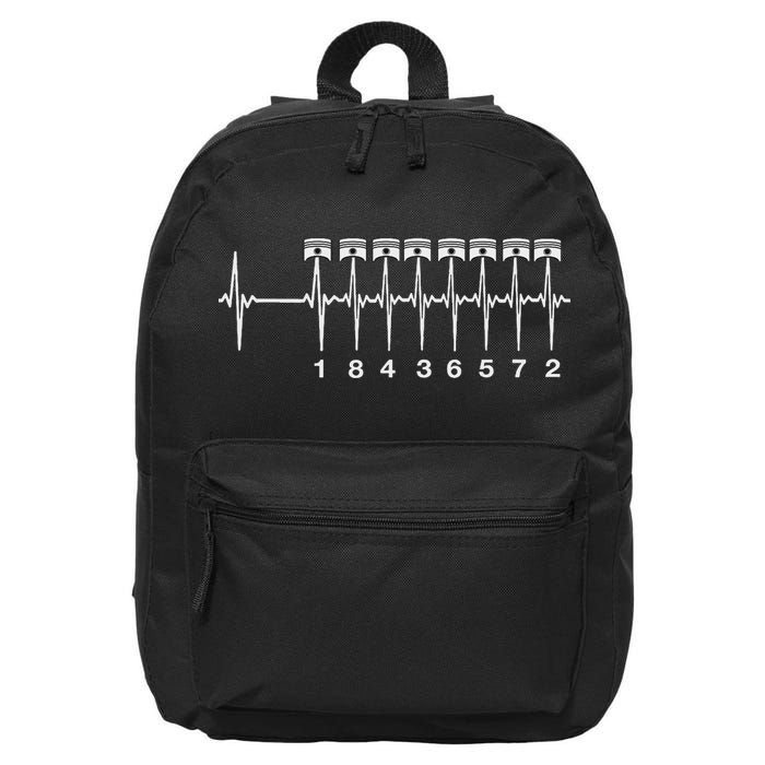 American Muscle V 8 Car Engine 18436572 Heart Beat Ecg 16 in Basic Backpack