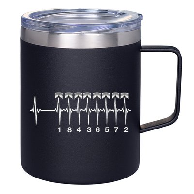 American Muscle V 8 Car Engine 18436572 Heart Beat Ecg 12oz Stainless Steel Coffee Mug