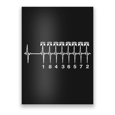 American Muscle V 8 Car Engine 18436572 Heart Beat Ecg Poster