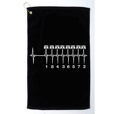 American Muscle V 8 Car Engine 18436572 Heart Beat Ecg Golf Towel