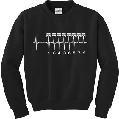 American Muscle V 8 Car Engine 18436572 Heart Beat Ecg Kids Sweatshirt