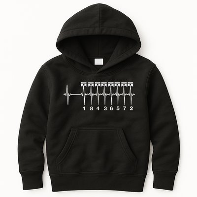 American Muscle V 8 Car Engine 18436572 Heart Beat Ecg Kids Hoodie