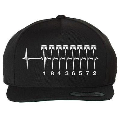 American Muscle V 8 Car Engine 18436572 Heart Beat Ecg Wool Snapback Cap