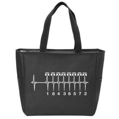 American Muscle V 8 Car Engine 18436572 Heart Beat Ecg Zip Tote Bag