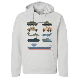 Army Military Vehicles Lovers Military Performance Fleece Hoodie