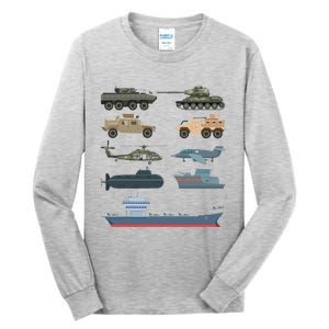 Army Military Vehicles Lovers Military Tall Long Sleeve T-Shirt