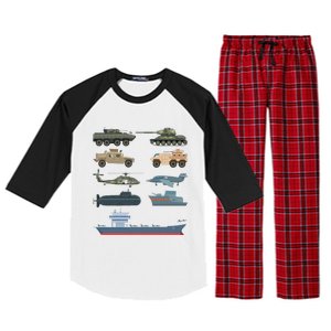 Army Military Vehicles Lovers Military Raglan Sleeve Pajama Set