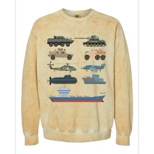 Army Military Vehicles Lovers Military Colorblast Crewneck Sweatshirt