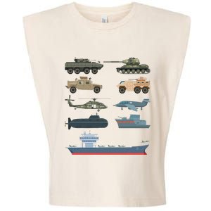 Army Military Vehicles Lovers Military Garment-Dyed Women's Muscle Tee