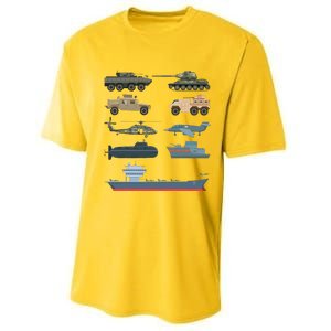 Army Military Vehicles Lovers Military Performance Sprint T-Shirt