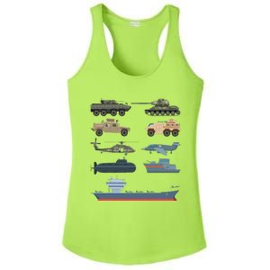 Army Military Vehicles Lovers Military Ladies PosiCharge Competitor Racerback Tank