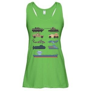 Army Military Vehicles Lovers Military Ladies Essential Flowy Tank