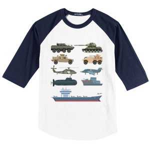 Army Military Vehicles Lovers Military Baseball Sleeve Shirt