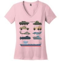 Army Military Vehicles Lovers Military Women's V-Neck T-Shirt