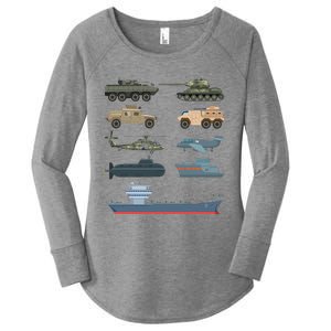 Army Military Vehicles Lovers Military Women's Perfect Tri Tunic Long Sleeve Shirt