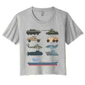 Army Military Vehicles Lovers Military Women's Crop Top Tee