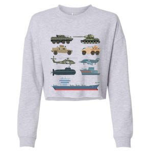 Army Military Vehicles Lovers Military Cropped Pullover Crew