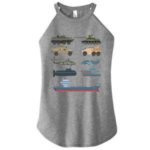 Army Military Vehicles Lovers Military Women's Perfect Tri Rocker Tank