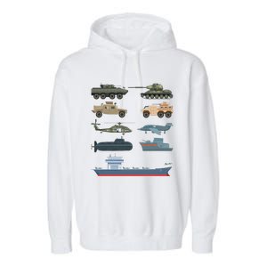 Army Military Vehicles Lovers Military Garment-Dyed Fleece Hoodie