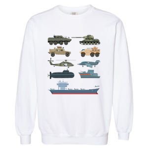 Army Military Vehicles Lovers Military Garment-Dyed Sweatshirt