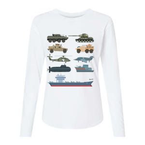 Army Military Vehicles Lovers Military Womens Cotton Relaxed Long Sleeve T-Shirt