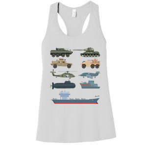 Army Military Vehicles Lovers Military Women's Racerback Tank